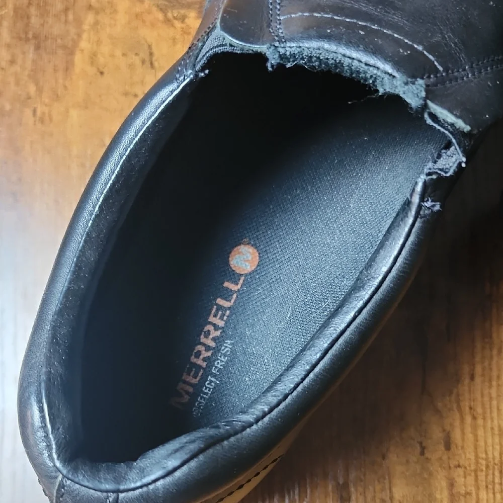 MERRELL | Men's Dual Density‎ Jungle Moc Midnight Leather Slip-On Loafers | 14